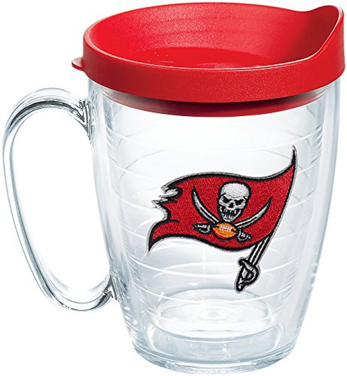 Tervis 1168033 NFL Tampa Bay Buccaneers Primary Logo Insulated Tumbler with Emblem and Red Lid, 16oz Mug, Clear Tervis 1168033 NFL Tampa Bay Buccaneers Primary Logo Insulated Tumbler with Emblem and Red Lid, 16oz Mug, Clear