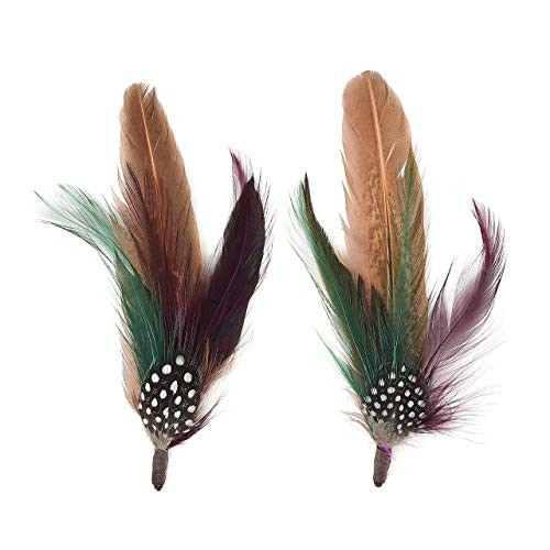 Zucker Feather TM - Pheasant-Hackle-Guinea Feather Hat Trims CinnamonFigNatural