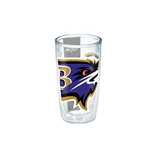 Tervis 1196031 NFL Baltimore Ravens Colossal Wrap Individual Tumbler, 16 oz, Clear