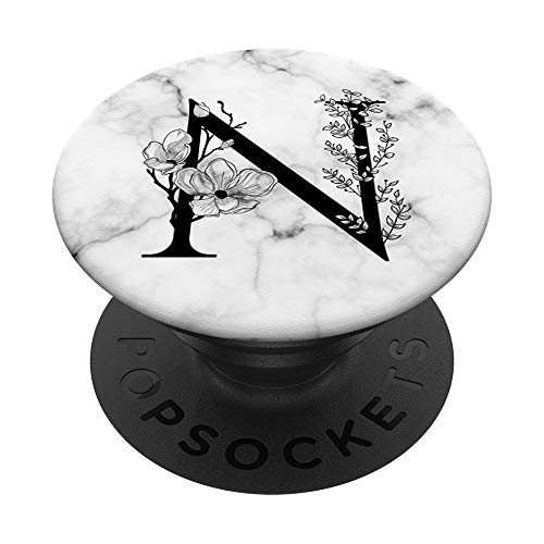 Monogrammed Letter Initial N Floral Marble Background PopSockets Grip and Stand for Phones and Tablets Monogrammed Letter Initial N Floral Marble Background PopSockets Grip and Stand for Phones and Tablets