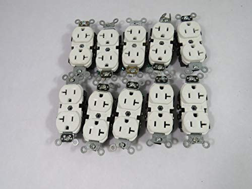 Leviton BR20-W White Duplex Receptacle 20A 125V 3W 2P Lot of 10