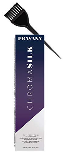 Pravana Chromasilk Permanent Creme Hair Color with Silk  and  Keratin Proteins 3 oz  90 ml wSleek Brush Chroma Silk Cream Haircolor Dye 3N  3 Dark Brown