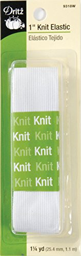 Dritz 9318W Knit Elastic White 1-Inch by 1-14-Yard
