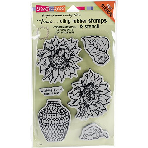 Stampendous Cling Rubber Stamp Set Sunny Vase WTemplate
