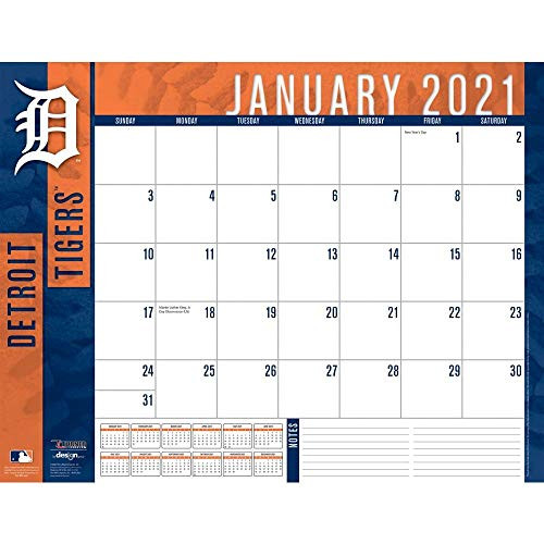 TURNER Sports Detroit Tigers 2021 22X17 Desk Calendar 21998061506