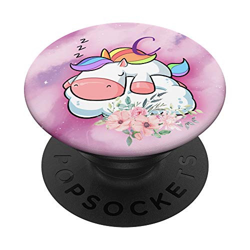 Sleeping Unicorn Galaxy Purple Monogram Initial Letter C PopSockets Grip and Stand for Phones and Tablets