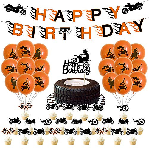 Motorcycle Birthday Party Supplies 76 Pcs Motorcycle Party Decorations Include Motorcycle Banner Latex Balloons Cupcake Toppers for Racing Car Dirt Bike Motocross Sports Themed Party Decorations Motorcycle Birthday Party Supplies 76 Pcs Motorcycle Party Decorations Include Motorcycle Banner Latex Balloons Cupcake Toppers for Racing Car Dirt Bike Motocross Sports Themed Party Decorations