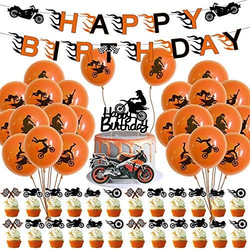 Motorcycle Theme Party Supplies Dirt Bike Party Sport DecorationsHarley Happy Birthday Banner motocross Cake Toppers and Scooter Balloons for for Mans or Boys Racing Party Supplies Favors Motorcycle Theme Party Supplies Dirt Bike Party Sport DecorationsHarley Happy Birthday Banner motocross Cake Toppers and Scooter Balloons for for Mans or Boys Racing Party Supplies Favors