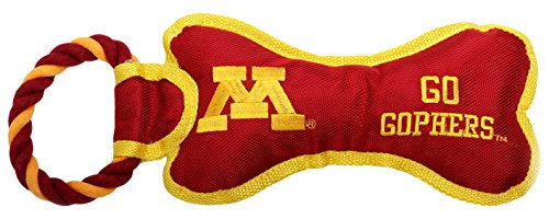 Pet Goods Manufacturing BONERP-070 NCAA Minnesota Golden Gophers Bone with Rope Dog Toy