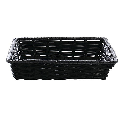 HUBERT Black Basket Plastic - 12inchL x 12inchW x 2 12inchH