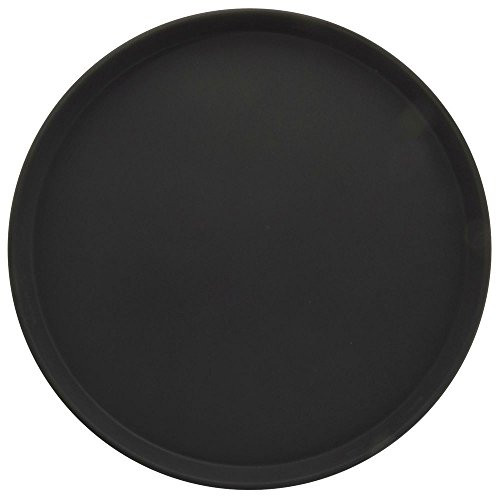 HUBERT Round Serving Tray Nonskid Black Polypropylene - 14inchDia x 1inchH