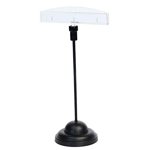 Kost Klip Black Metal Sign Holder with Contour Base and Clear Sleeve - 6inchH