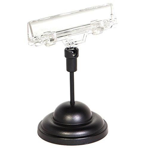 Kost Klip Black Metal Sign Holder with Contour Base and Sign Clip - 3inchH