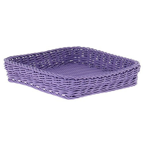 Purple Basket Allergen Awareness Square Plastic Basket - 12inchL x 12inchW x 2 12inchH