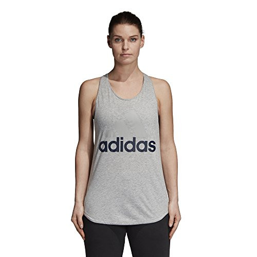 adidas Womens Essentials Linear Loose Tank Top Medium Grey HeatherCollegiate Navy Medium