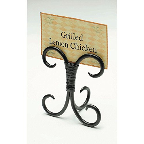 HUBERT Black Wrought Iron Sign Holder - 3 14inchL x 2inchW x 3 34inchH