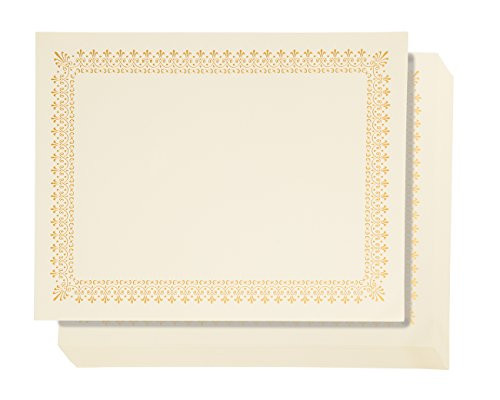 48 Pack Certificate Papers - Letter Size Blank Award Certificates Paper, Gold Foil Border Specialty Recognition Diploma Paper, Laser and Inkjet Printer Friendly, Gold, 8.5 x 11 Inches