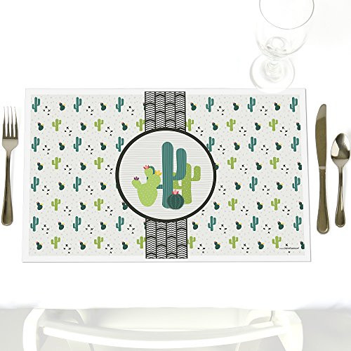 Big Dot of Happiness Prickly Cactus - Party Table Decorations - Fiesta Party Placemats - Set of 12