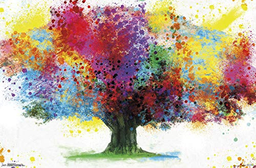 Trends International Color Bursting Tree Wall Poster 22.375inch x 34inch Poster  and  Mount Bundle