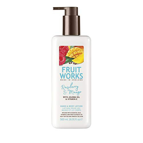 Fruit Works Raspberry  and  Mango Cruelty Free  and  Vegan Hand  and  Body Lotion With Natural Extracts 1x 500ml