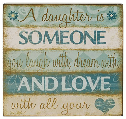 Blossom Bucket Daughter Is' Striped Wall Box Sign Home Decor