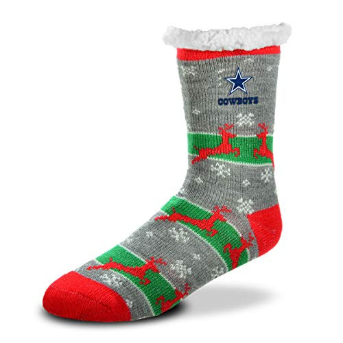 For Bare Feet - NFL Sherpa Slipper Socks - One Size Fits Most Dallas Cowboys