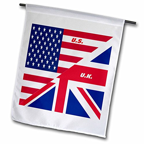 3dRose fl_45083_1 US N UK Flags Joined Garden Flag 12 by 18-Inch
