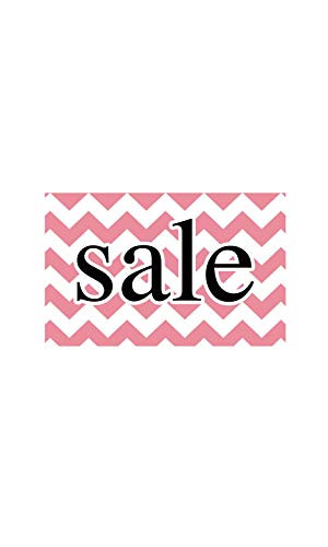 Medium Boutique Pink Chevron Sign Cards - 7H x 11W - Pack of 25