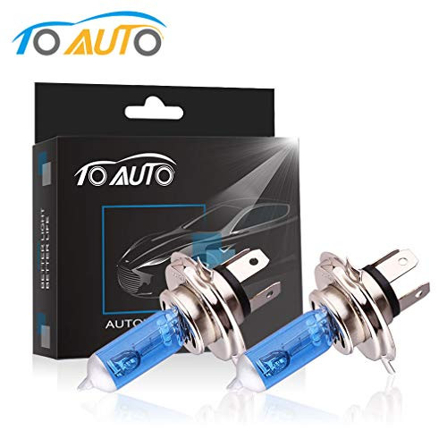 TOAUTO 2 X H4 60W55W 12V Car Headlight Lamp P43t Halogen Light Super Bright Fog Xenon Bulb White