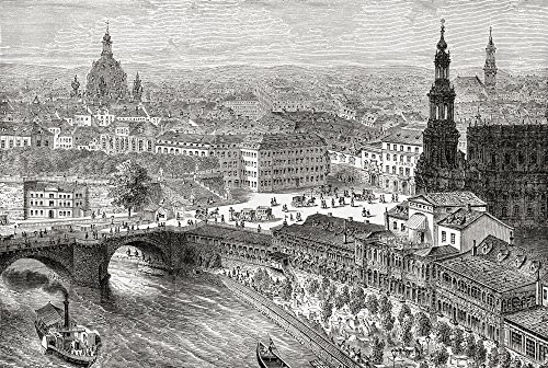 Posterazzi View Of Dresden Germany In The 19Th Century. From Pictures From The German Fatherland Published C.1880. Poster Print 18 x 12