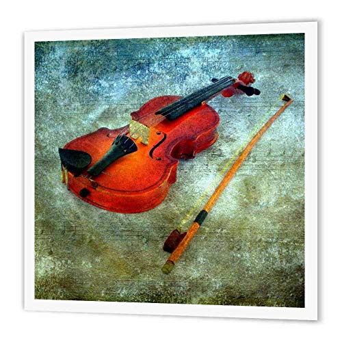 3dRose LLC Violin by Angelandspot 8 by 8-Inch Iron on Heat Transfer for White Material
