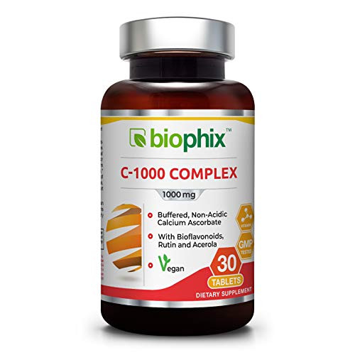 Vitamin C 1000 mg 30 Tabs Complex - Vegan  Immune Health Support  with Bioflavonoids  Rutin  Acerola