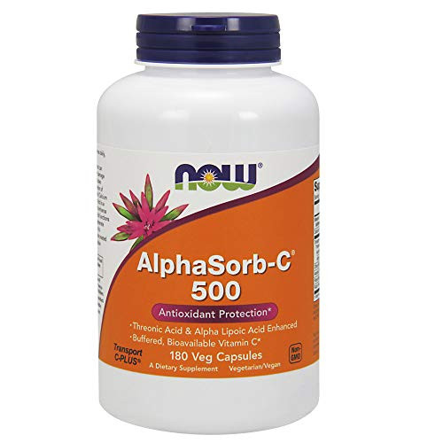 NOW Supplements AlphaSorb-C 500 mg with Threonic Acid  and  Alpha Lipoic Acid Enhanced 180 Veg Capsules