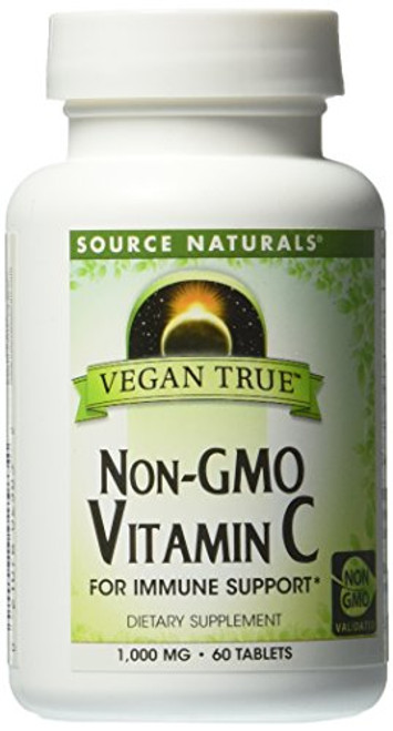 SOURCE NATURALS Vegan True Non-GMO Vitamin C 1000 Mg Tablet 60 Count