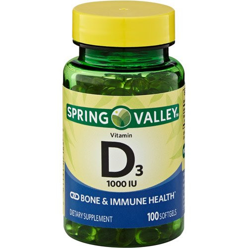 Spring Valley Vitamin D3 1000 IU Bone and Immune Health 100 Softgels Spring Valley Vitamin D3 1000 IU Bone and Immune Health 100 Softgels