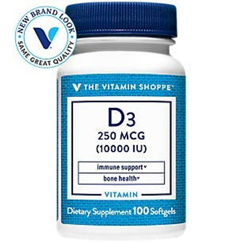 Vitamin D3 Supports Immune Support Bone Health 10000 IU 100 Softgels Vitamin D3 Supports Immune Support Bone Health 10000 IU 100 Softgels