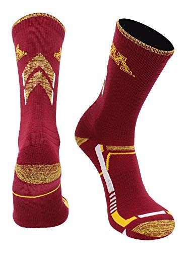 TCK Minnesota Golden Gophers Champion Crew Socks MaroonGold Large