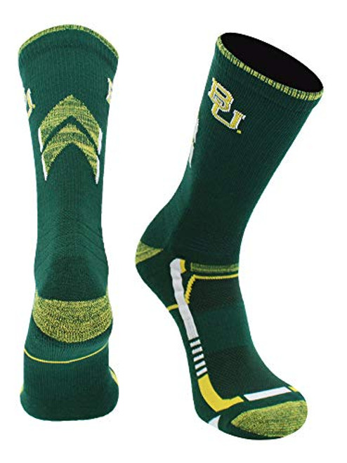 TCK Baylor Bears Champion Crew Socks GreenGold Large TCK Baylor Bears Champion Crew Socks GreenGold Large