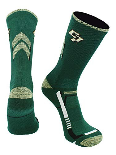 TCK Cal Poly Mustangs Champion Crew Socks GreenGold Large