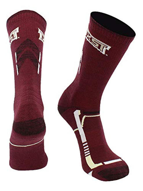 TCK Texas State Bobcats Champion Crew Socks MaroonBlack Large TCK Texas State Bobcats Champion Crew Socks MaroonBlack Large