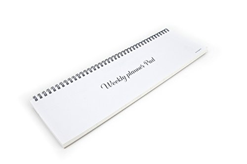 FUN DESIGN FAIR Weekly Planner Pad - Wirebound Undated Weekly Planner Pad Weekly Daily Scheduler Keyboard Paper Pad White
