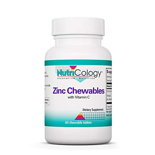 NutriCology Zinc Chewables with Vitamin C - Immune and Mood Support - 60 Chewable Tablets