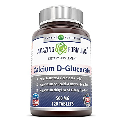 Amazing Formulas Calcium D-Glucarate 500 Mg 120 Tablets Non-GMOGluten Free Combines The Benefits of Calcium with The Benefits of Glucaric Acid. Supports Bodys Detoxification Function