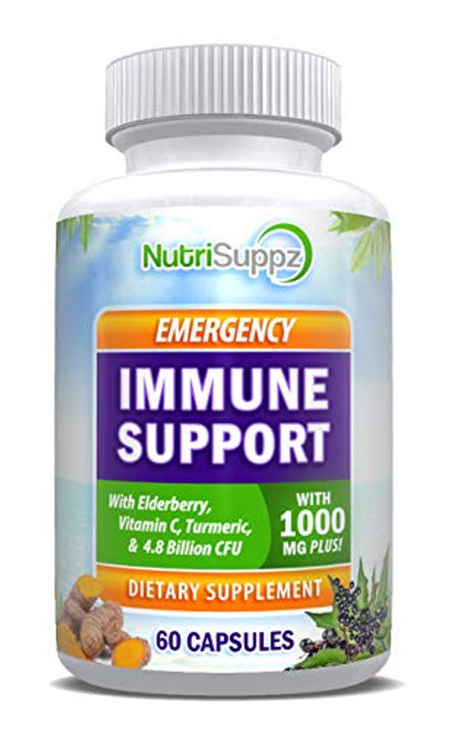 Emergency Immune Support Elderberry Capsules 1000mg Elderberry Extract Dietary Supplement with Vitamin C and Turmeric 60 Vegan Capsules Antioxidant and Immune System Support Emergency Immune Support Elderberry Capsules 1000mg Elderberry Extract Dietary Supplement with Vitamin C and Turmeric 60 Vegan Capsules Antioxidant and Immune System Support