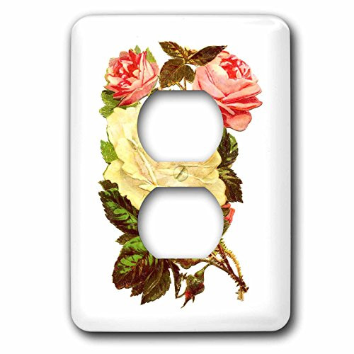 3dRose lsp_80430_6 White N Ivory Victorian Roses Plug Outlet Cover Multicolor 3dRose lsp_80430_6 White N Ivory Victorian Roses Plug Outlet Cover Multicolor