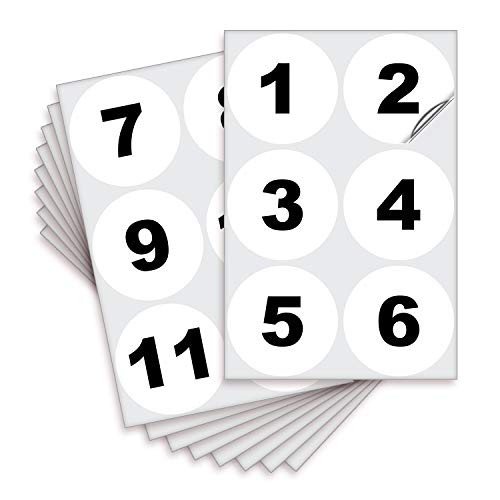 Consecutive Number Vinyl Stickers  1 to 50 4-inch 1 Set  White Self Adhesive Premium Decal. Ideal for Inventory Storage Organizing Boxes Bins Toolbox Lockers and More. Indoor  and  Outdoor