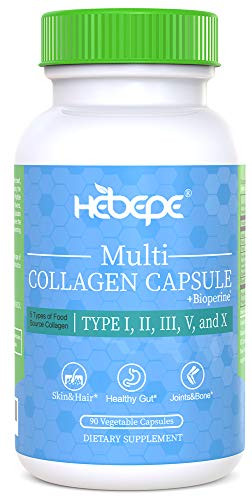 Hebepe Advanced Multi Collagen Capsules 90 Capsules Collagen Type I II III V and X Collagen Capsules