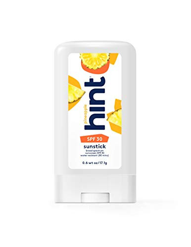 Hint Sunstick SPF 30 0.6 fl oz Oxybenzone Free Paraben Free Pineapple Broad Spectrum SPF 30 Glide-On Sunstick Water Resistant Pineapple Scented