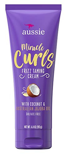 Aussie Miracle Curls Frizz Taming Cream 6.8 Ounce Coconut  and  Jojoba Oil 2 Pack