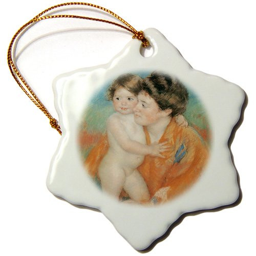 3dRose ORN_169711_1 Woman with Baby C. 1902 by Mary Cassatt Snowflake Ornament Porcelain 3-Inch 3dRose ORN_169711_1 Woman with Baby C. 1902 by Mary Cassatt Snowflake Ornament Porcelain 3-Inch